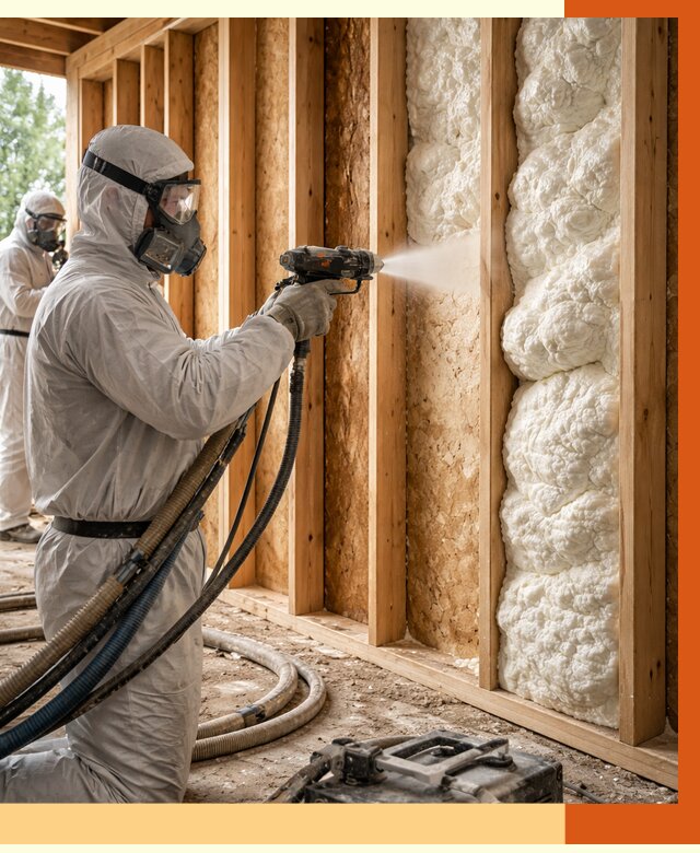 Утепление каркасного дома ППУ в Балашове от 2847 руб./м2 — работа под ключ | ТепломастерБла