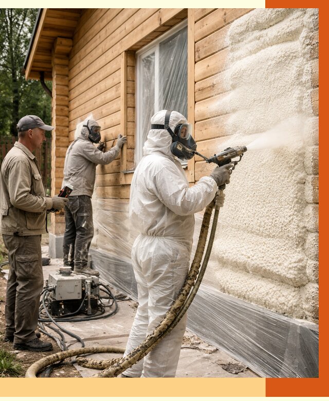 Утепление дома из бруса ППУ в Балашове от 3915 руб/м2 под ключ | ТепломастерБла