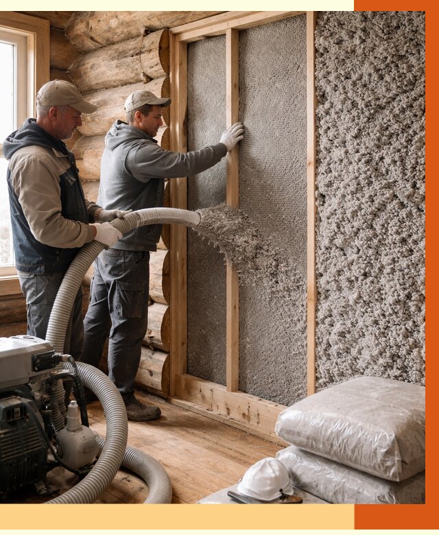 Утепление бревенчатого дома эковатой в Балашове от 2796 руб. | ТепломастерБла