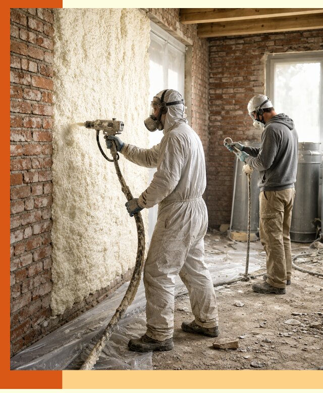 Утепление кирпичного дома пенополиуретаном в Балашове