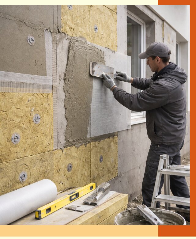 Утепление фасада под штукатурку в Балашове от 4271 руб/м2 — монтаж пенопластом и минватой | ТепломастерБла