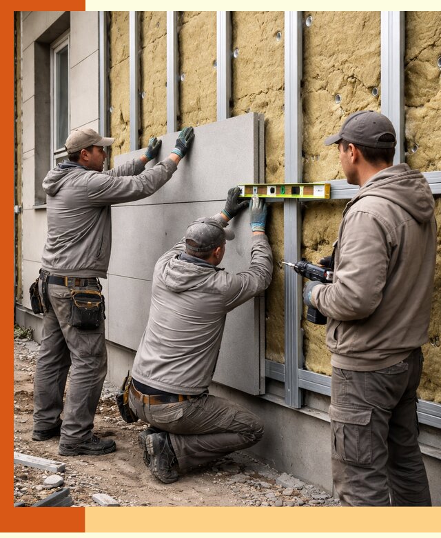 Утепление вентилируемого фасада под ключ в Балашове