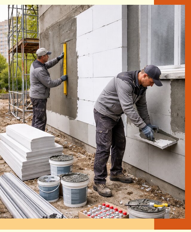 Утепление фасада и стен снаружи в Балашове от 4271 руб. | ТепломастерБла