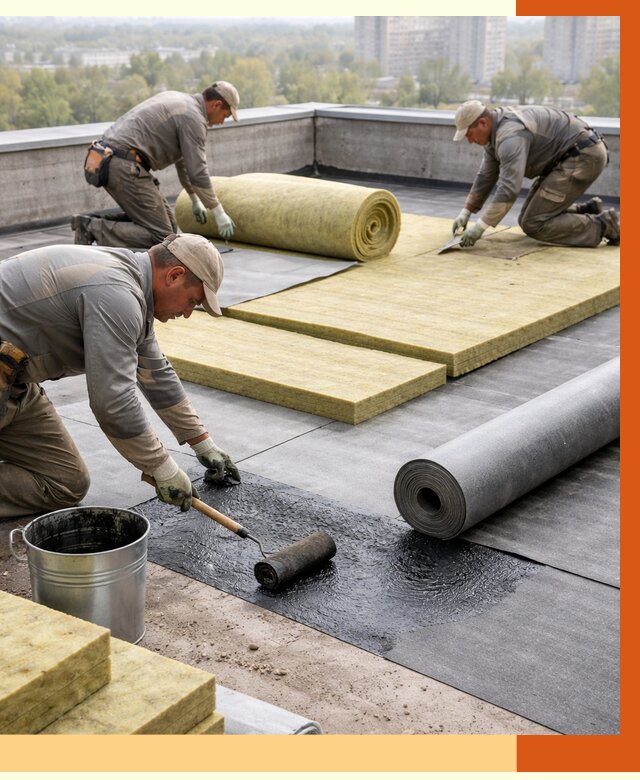 Утепление плоской крыши в Балашове от 7322 руб./м2 под ключ | ТепломастерБла