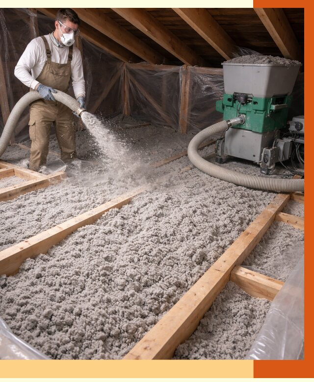 Утепление чердака эковатой в Балашове от 1475 руб/м2 — заказать у ТепломастерБла