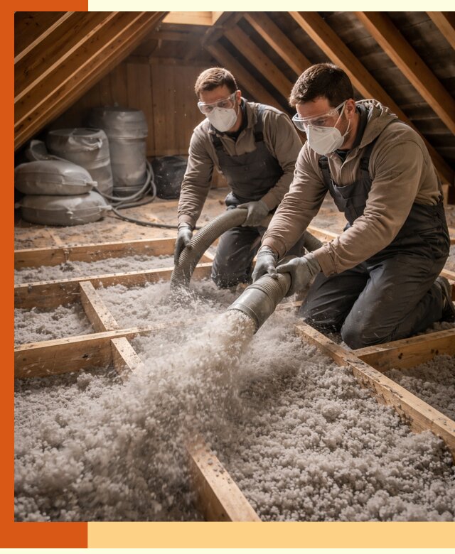 Утепление чердака эковатой в Балашове — быстро и надёжно