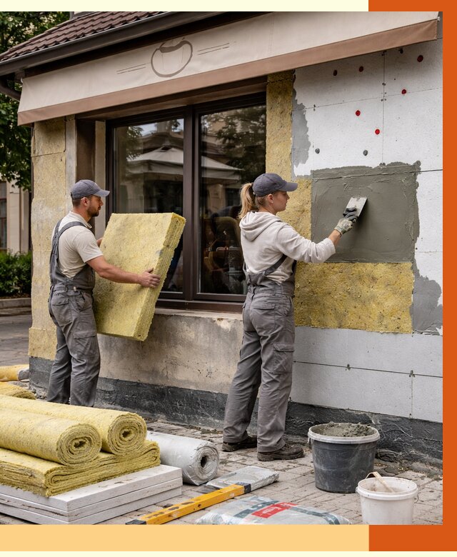 Утепление кафе в Балашове от 4271 руб/м2 — комплексно под ключ | ТепломастерБла