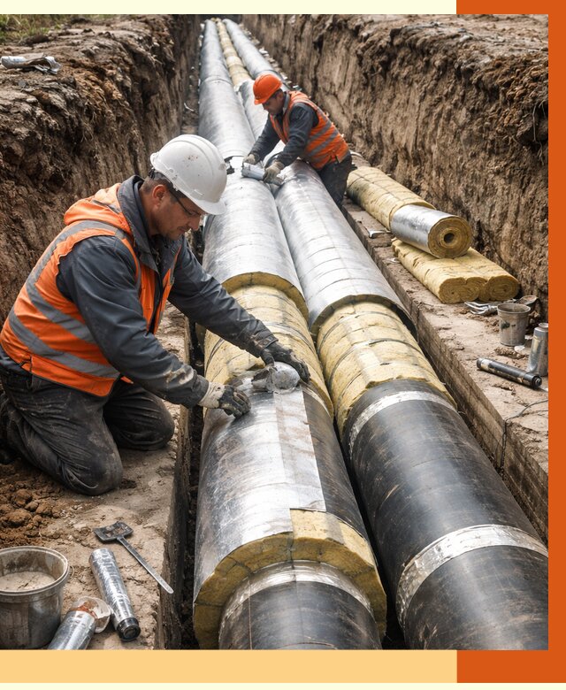 Утепление теплотрассы в Балашове от 4576 руб./м2 — ппу и комплексная изоляция | ТепломастерБла