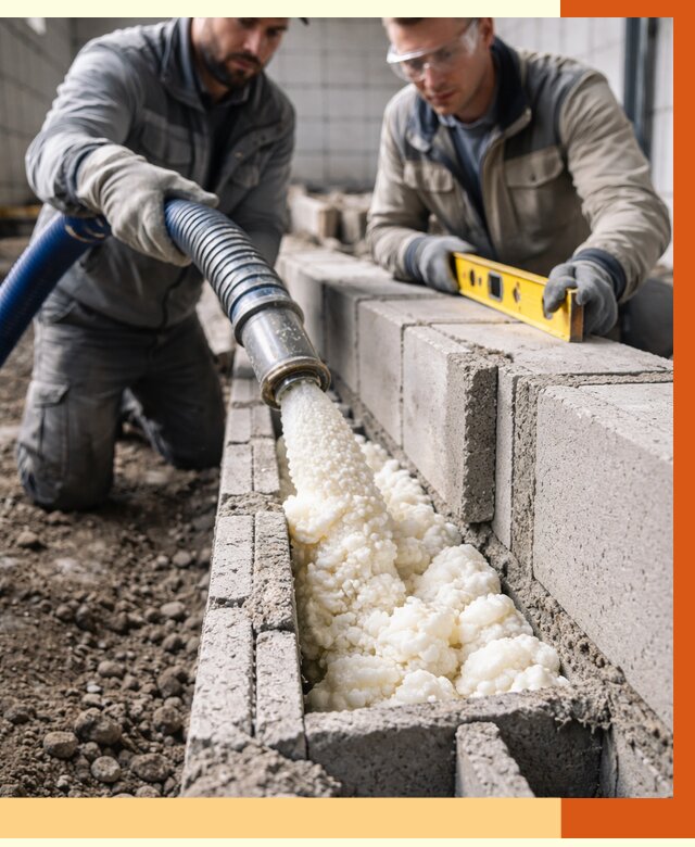 Заполнение колодцевой кладки ППУ в Балашове от 4271 руб. за м2 | ТепломастерБла