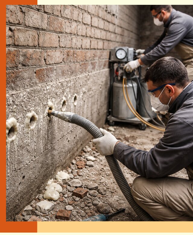 Заполнение колодцевой кладки ППУ в Балашове быстро и герметично