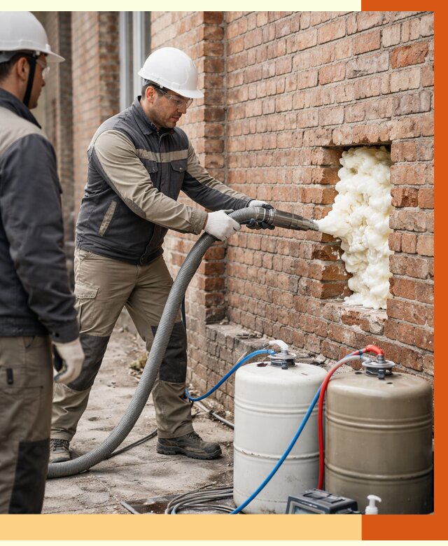 Заливка ППУ в пустоты кирпичной стены в Балашове от 2796 руб. | ТепломастерБла