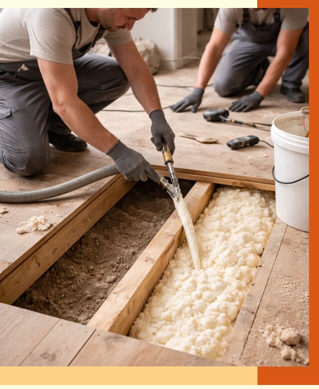 Заполнение пустот пола в Балашове от 2746 руб. — утепление пустот пола под ключ | ТепломастерБла