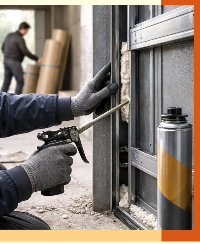 Заполнение пустот ворот в Балашове от 4576 руб. — заливка ППУ, утепление под ключ | ТепломастерБла