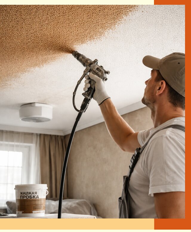 Утепление потолка жидкой пробкой в Балашове от 3559 руб. | ТепломастерБла