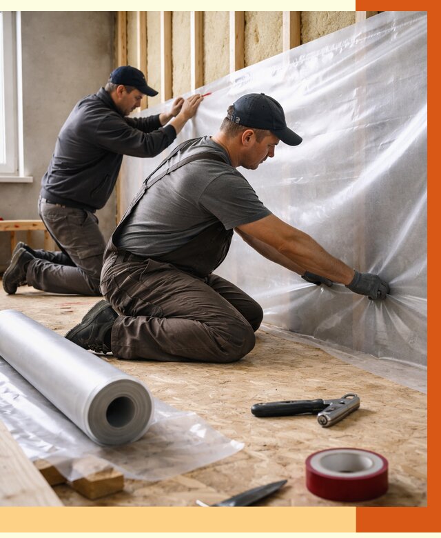 Монтаж пароизоляции в Балашове от 2542 руб. — установка и укладка под ключ | ТепломастерБла