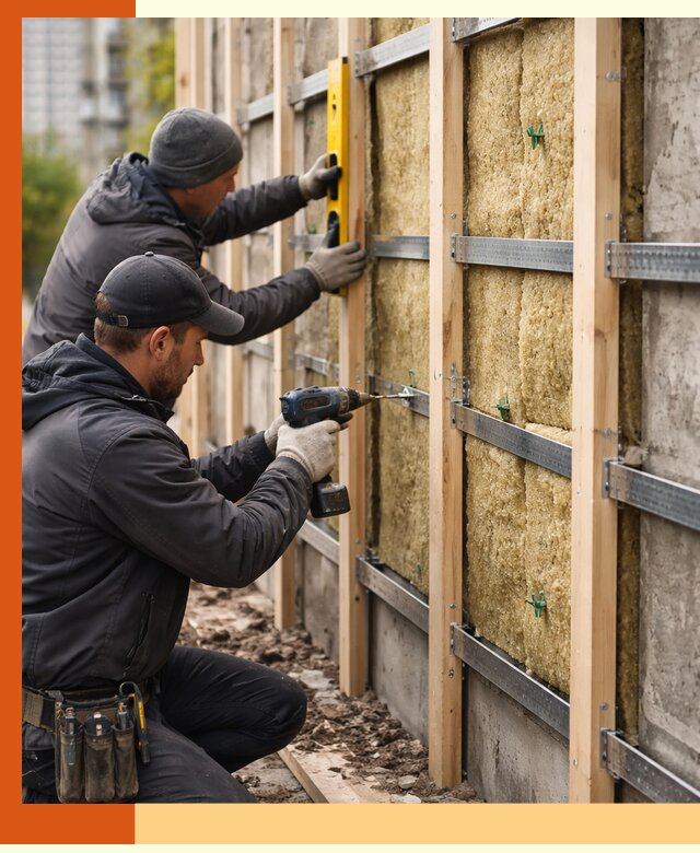 Монтаж обрешетки под утепление зданий и квартир в Балашове
